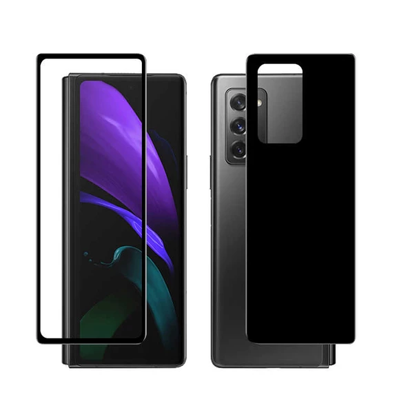 Samsung Galaxy Z Fold 2 - Ekran Koruyucu Ön Arka 5D Full Yapışkanlı Temperli Ekran Koruyucu - Resim 3