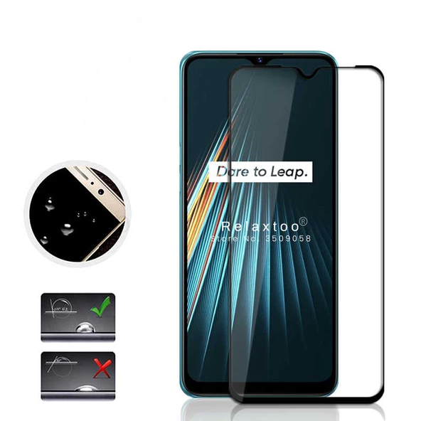 Realme C3 - Ekran Koruyucu 5D Temperli Cam Koruma - Resim 3