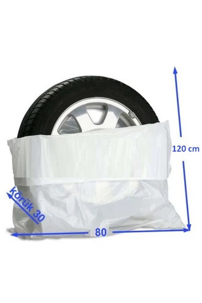 OTO LASTİK POŞETİ 100 ADET - 110 X 110 CM - 2 OTO LASTİK SIĞAN BÜYÜK KUVVETLİ POŞET