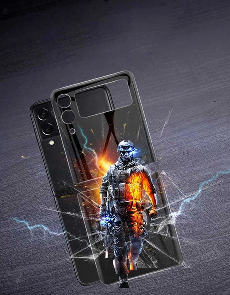 Samsung Galaxy Z Flip 3 - Ekran Koruyucu 3D Standart 2 in 1 Arka Koruyucu - 8