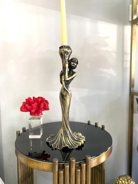 Şamdan kız mumluk kadın şamdan balerin şamdan polyester - 4