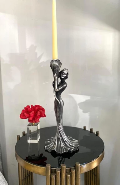 Şamdan kız mumluk kadın şamdan balerin şamdan polyester