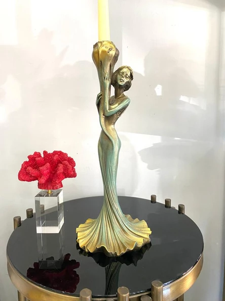 Şamdan kız mumluk kadın şamdan balerin şamdan polyester - 9