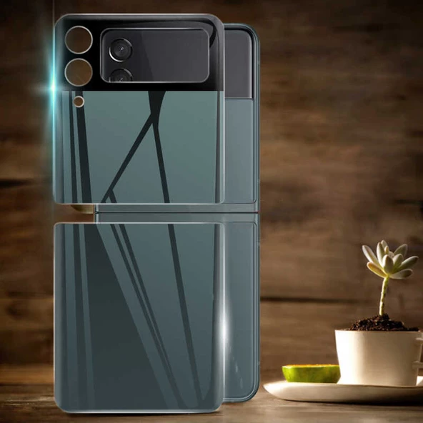 Samsung Galaxy Z Flip 3 - Ekran Koruyucu 3D Standart 2 in 1 Arka Koruyucu - 2
