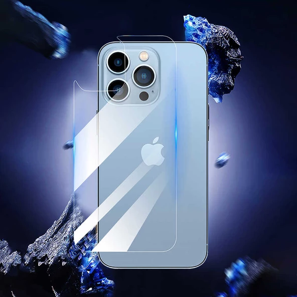 Apple iPhone 13 Pro - Arka Kasa Koruyucu Back Maxi Glass Temperli Cam Arka Koruyucu - Resim 7