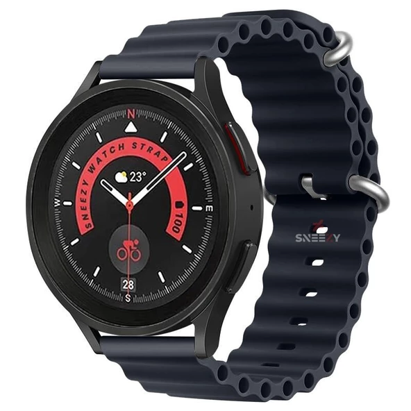 Samsung Galaxy Watch 6 – Classic 40-43-44-47mm Uyumlu 20mm Seaflex Ocean Silikon Kordon  Midnight