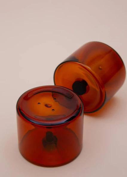 The Mia Yuvarlak Tuzluk Biberlik 2li Set Amber 6x5 cm - 7