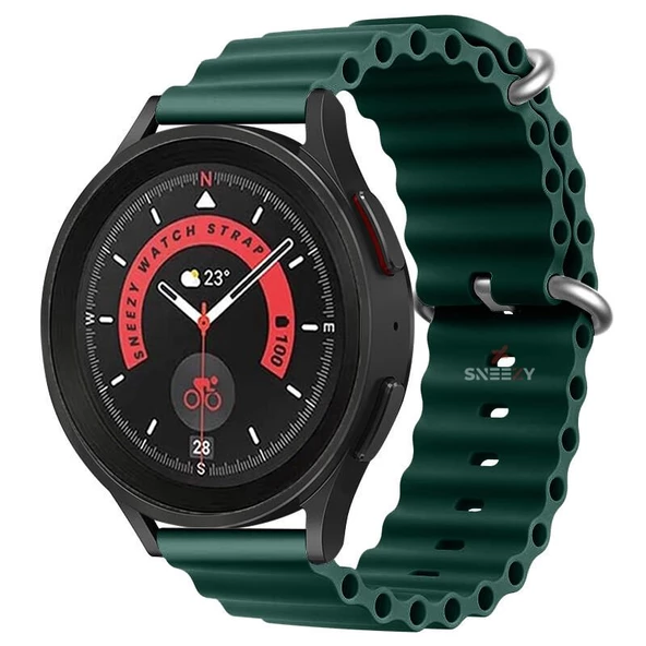 Samsung Galaxy Watch 6 – Classic 40-43-44-47mm Uyumlu 20mm Seaflex Ocean Silikon Kordon  Haki