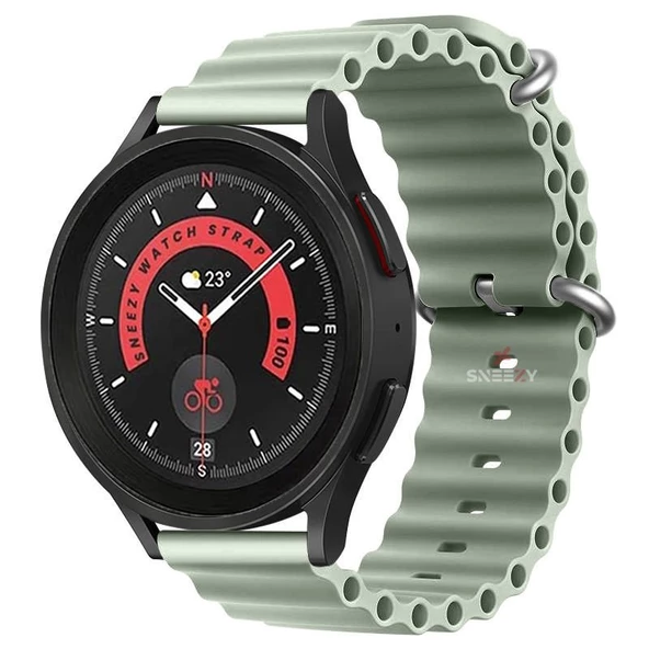 Samsung Galaxy Watch 6 – Classic 40-43-44-47mm Uyumlu 20mm Seaflex Ocean Silikon Kordon  Su Yeşili