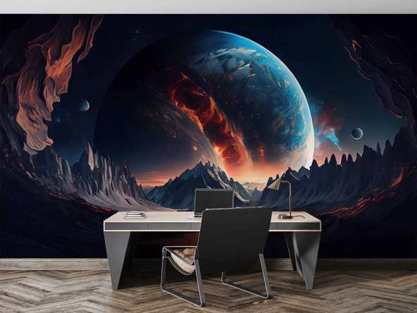 Uzaydan Galaksi Manzarası Duvar Kağıdı - Resim 4