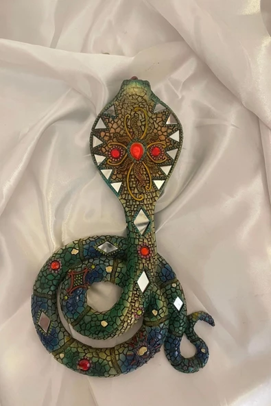 Sihirli Kral Kobra Yılan Figürü Duvar Süsü Mutlak Güç Değişim - Resim 4