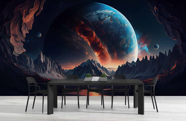 Uzaydan Galaksi Manzarası Duvar Kağıdı - Resim 5