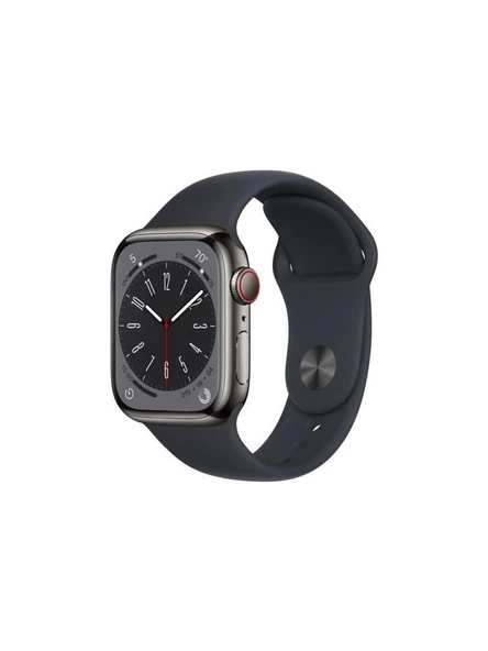 Apple Watch Series 8 GPS + Cellular 41mm Grafit Paslanmaz Çelik Kasa ve Spor Kordon Akıllı Saat Outlet