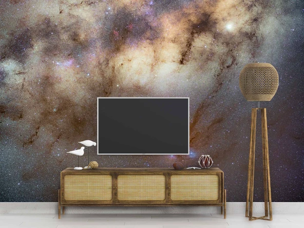 Simli Görünümlü Mermer Deseni Duvar Kağıdı - Resim 3