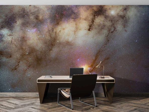 Simli Görünümlü Mermer Deseni Duvar Kağıdı - Resim 4