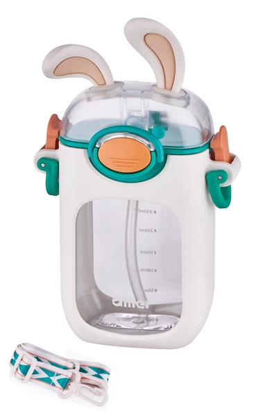 Vagonlife Diller Pipetli 400 ML Tritan Çocuk Su Matarası Boyun Askılı-Temizleme Fırçası Hediyeli-FFDILLER-2305400ML - Resim 9