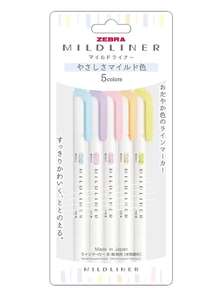 Zebra Mildliner Fosforlu Kalem Seti 5C-Yc-N