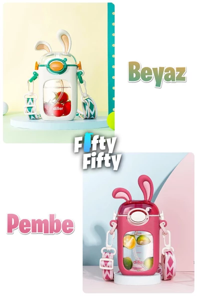 Vagonlife Diller Pipetli 400 ML Tritan Çocuk Su Matarası Boyun Askılı-Temizleme Fırçası Hediyeli-FFDILLER-2305400ML ürün görseli