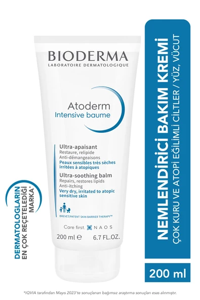 Bioderma Atoderm Intensive Balm Çok Kuru Atopi Eğilimli Cilt Nemlendirici Onarıcı Krem Yetişkin, Çocuk 200 ml