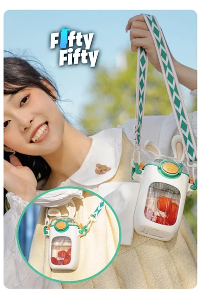 Vagonlife Diller Pipetli 400 ML Tritan Çocuk Su Matarası Boyun Askılı-Temizleme Fırçası Hediyeli-FFDILLER-2305400ML - Resim 7