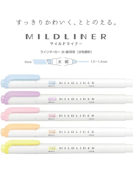 Zebra Mildliner Fosforlu Kalem Seti 5C-Yc-N - 3