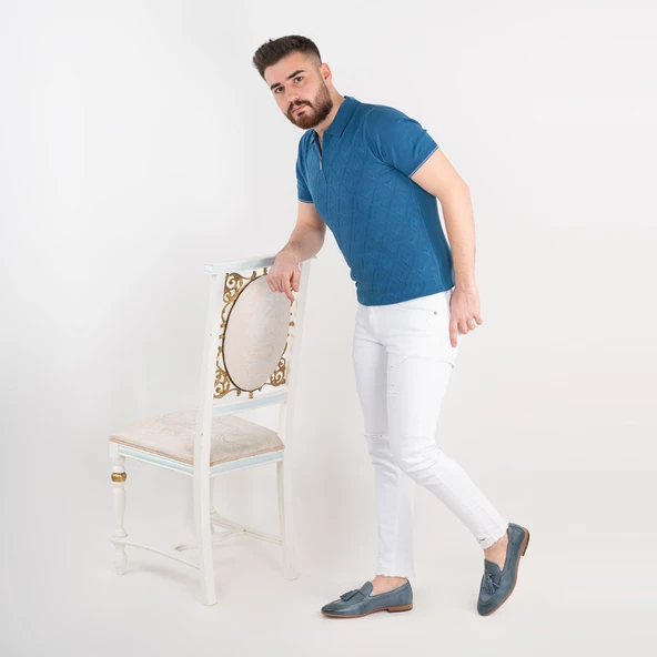 Neyir Triko Slimfit Erkek Yakalı İnce Triko T-Shirt - 12
