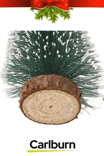 Mini Çam Masaüstü Minyatür Dekorasyon Küçük Süs Kar Yeni Yıl Noel Yapay Sedir Ağacı 15cm 4 Adet - 3