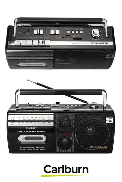 Ses Kayıt Özellikli Anten Retro Şık Taşınabilir Aux Bluetooth Usb Sd Fm Radyo Nostaljik Kaset Çalar - 4