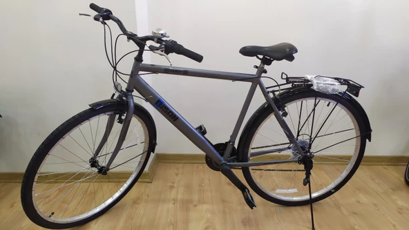 Bisan Hardy-S V Fren Shimano 21 Vites 28 Jant Şehir Bisikleti Gri Siyah 56 Kadro - Resim 2
