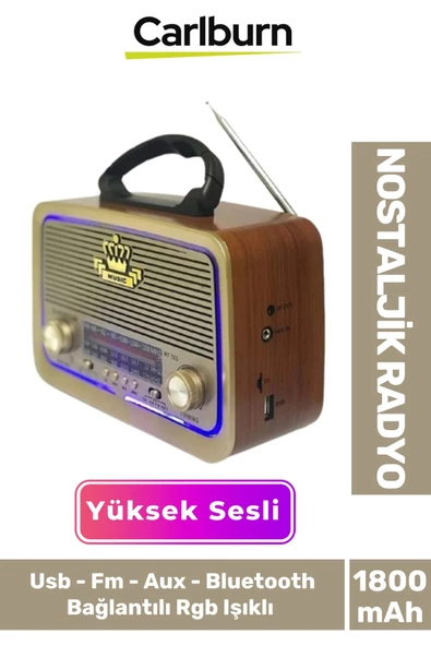 Güneş Enerjili Yüksek Sesli Retro Nostalji Bluetooth Usb Sd Kart Radyo Mp3 Player Müzik Kutusu