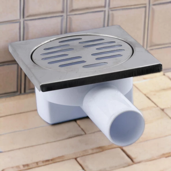 Yer Süzgeci Banyo Izgara Lavabo Pis Su Gideri Kapak Kapağı Yandan Çıkışlı Sifon Metal Plastik 32 mm - 5