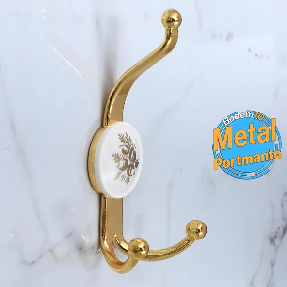 Boncuk Gold Altın Askı Dolap Askılık Askılığı Banyo Mutfak Askısı Duvar Kapı Elbise Kıyafet Vestiyer - 6