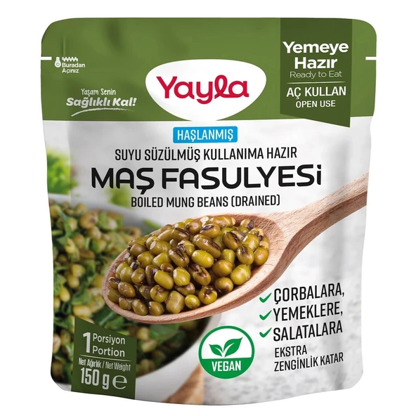Yayla Suyu Süzülmüş Haşlanmış Maş Fasulyesi 150 gr x 4 Adet - 2