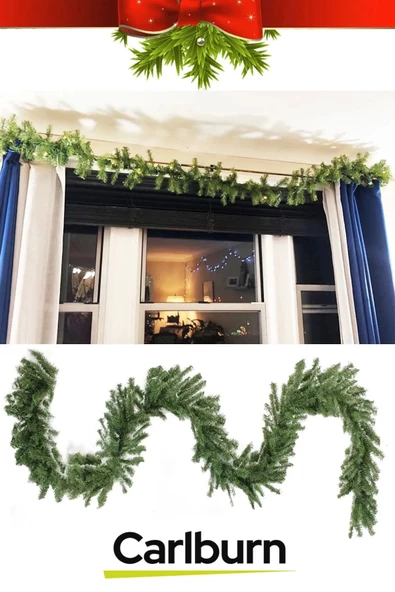 Doğal Görünümlü Dekoratif Yeni Yıl Noel Yılbaşı Çam Ağacı Süsü Garland Büyük Boy 10 Metre - 3