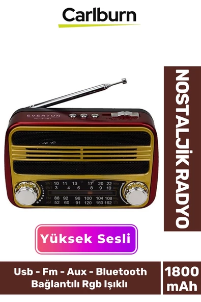 Kaliteli Yüksek Sesli Retro Nostalji Bluetooth Bağlantılı Usb Sd Kart Radyo Mp3 Player Müzik Kutusu