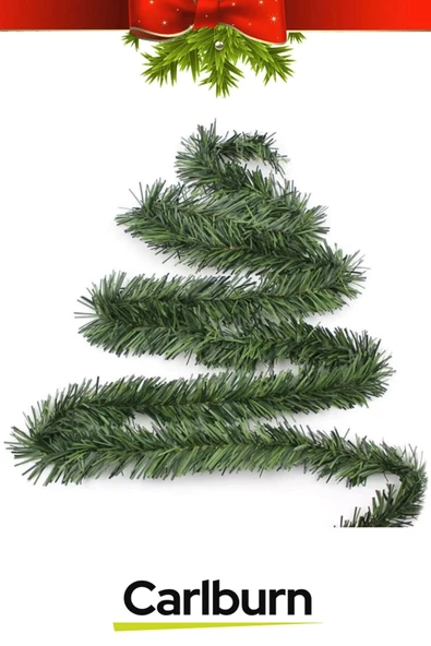 Doğal Görünümlü Dekoratif Yeni Yıl Noel Yılbaşı Çam Ağacı Süsü Garland Büyük Boy 10 Metre - 2