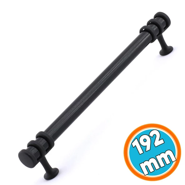 Mobilya Mutfak Dolabı Çekmece Dolap Kulpları Kapak Kulpu Kulbu Siyah 192 mm Metal Kulp
