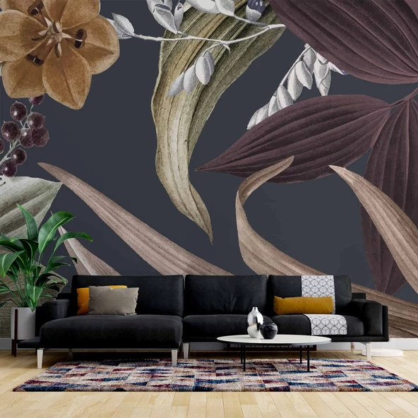 Kurumuş Yaprak Temalı Duvar Kağıdı ürün görseli