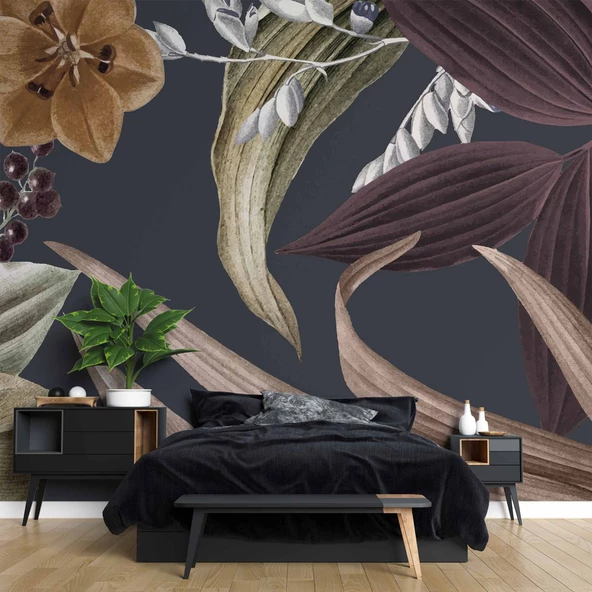 Kurumuş Yaprak Temalı Duvar Kağıdı - Resim 2