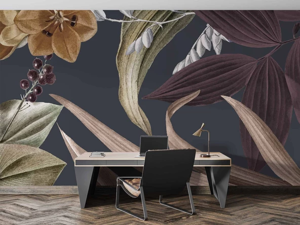 Kurumuş Yaprak Temalı Duvar Kağıdı - Resim 4