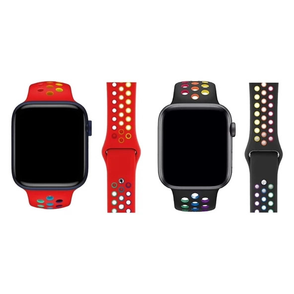 Apple Watch 42/44/45/49mm Delikli Kordon 2'li Set - 3