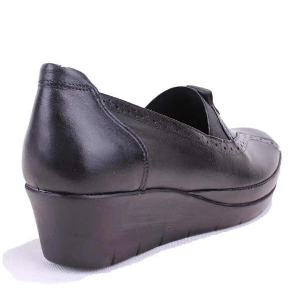 Dagoster DZA32-888 Siyah Ortopedik Günlük Deri Kadın Ayakkabı - Resim 4