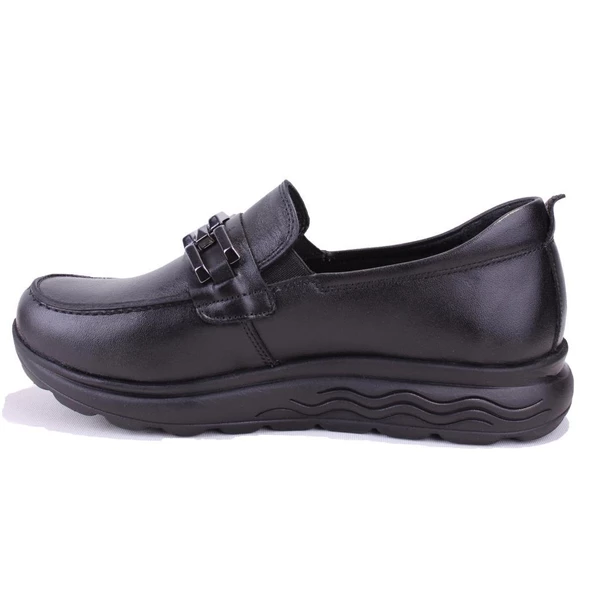 Dagoster DZA32-314 Siyah Ortopedik Günlük Deri Kadın Ayakkabı - 3