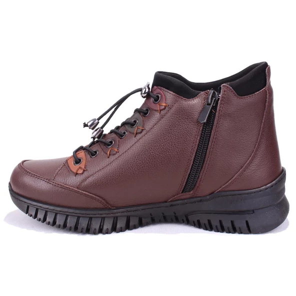 Dagoster DZA07-122042651 Kahve Günlük Düz Taban Deri Kadın Bot - 3