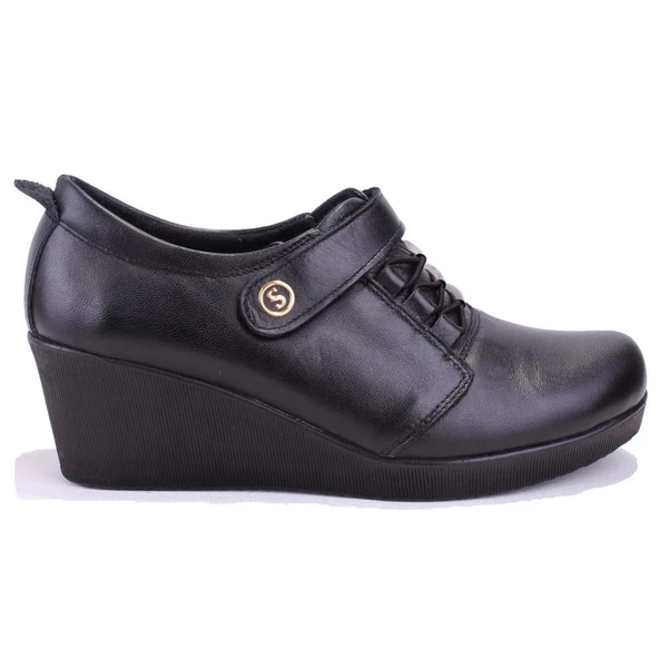 Dagoster DZA32-385 Siyah Ortopedik Günlük Deri Kadın Ayakkabı - 2