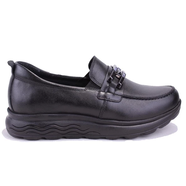 Dagoster DZA32-314 Siyah Ortopedik Günlük Deri Kadın Ayakkabı - 2