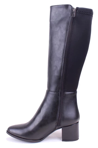 Dagoster DZA07-928725 Siyah Klasik  Kalın Topuklu Kadın Çizme - 3