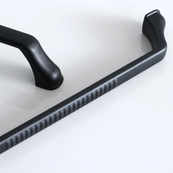 Mobilya Çekmece Mutfak Dolabı Dolap Kapak Kulpları Kulpu Kulbu Metal 128 mm Siyah Kulp - Resim 2