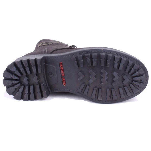 Hammer Jack 10218354 Siyah Ortopedik Günlük Düz Topuk Kadın Deri Bot - 4