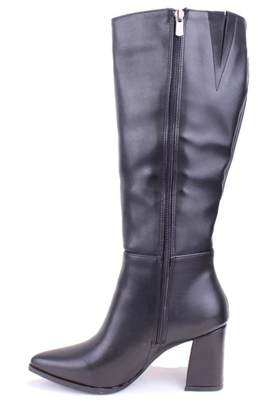 Dagoster DZA07-117918001 Siyah Klasik Kalın Topuklu Kadın Çizme - 3